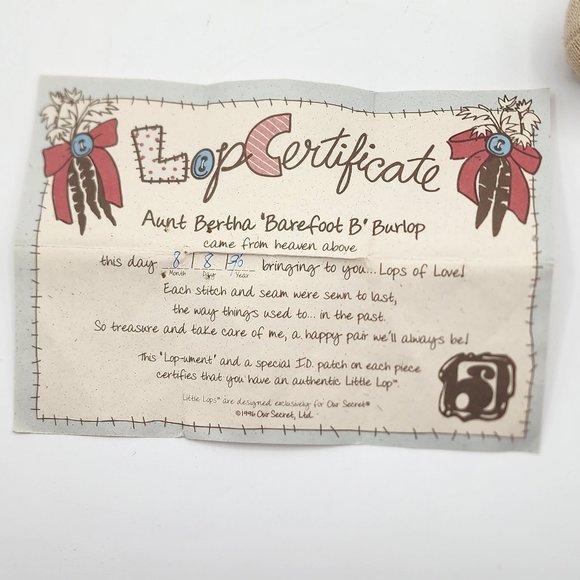 Vintage Little Lops by Our Secret, Ltd. 1st Edition 1996 Bunny Rabbit with Baby - Picture 11 of 12